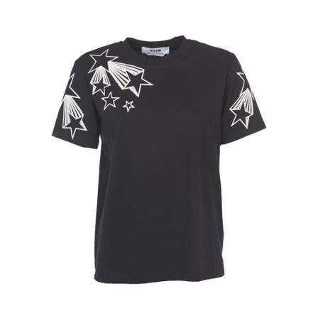 Msgm, T-Shirts Zwart, Dames, Maat:S
