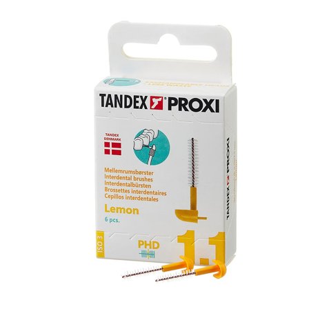 Tandex Mellemrumsbørste Proxi PHD 1.1/ISO 3 Lemon 6 stk, Medicin & Pleje, Mund & Tandpleje, Tandstikker