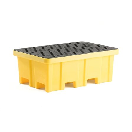Tøndepalle til 2 tønder, 1220x820x450 mm, gul