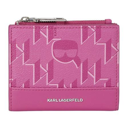 Karl Lagerfeld, Cardholder Ikonik 2.0 Monogram Bifold Różowy, Kobieta, Rozmiar: ONE Size