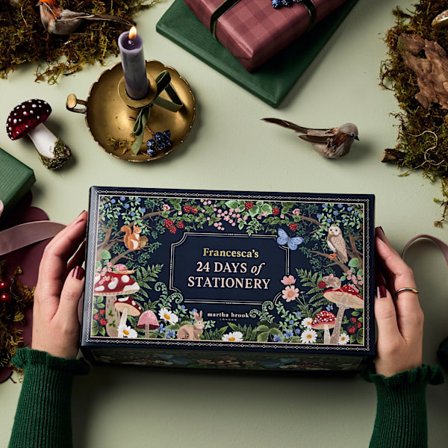 Brevpapir adventskalender 2025, brevpapir julekalender, 24 dagers brevpapir adventskalender