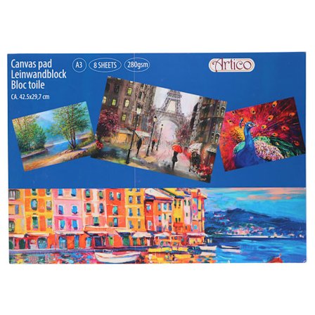 Artico Canvas blok til maling A3 8 sider