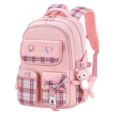 Rygsæk til børn, elementær, ultralet, belastningsreducerende, sød gitterbogtaske til børn, piger, 1.-6. klasse
