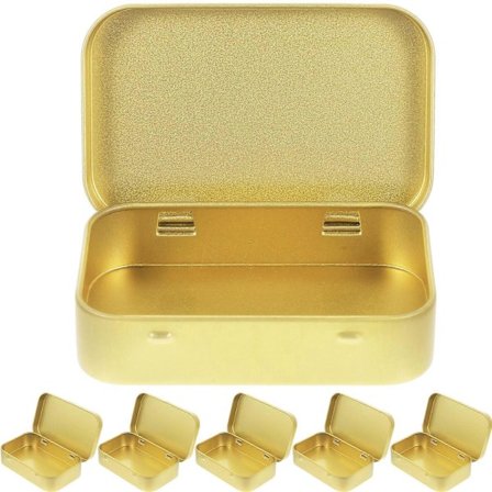 stk Små tinnbokser Tom rektangulær tinnboks Tinnbeholder Tinnboks med lokk