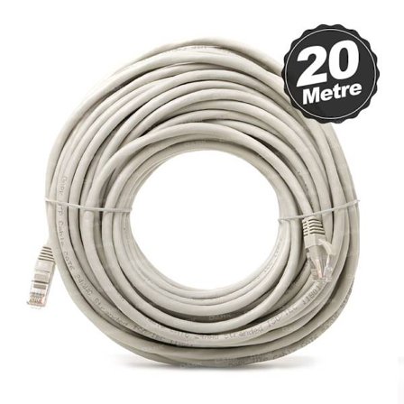 20m - Nätverkskabel Cat5e - Internetkabel grå