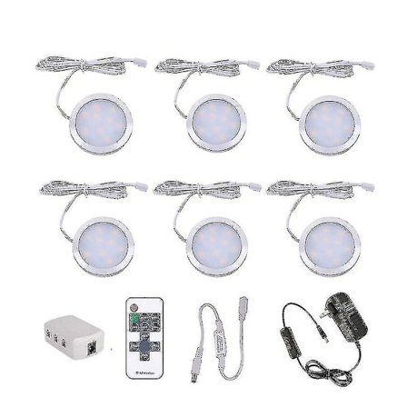 3/4/6/8/10 st Dimbar LED Bänkbelysning 12V Slimmad Aluminium Dimbar Puck Lampor Kit För Garderob Bokhylla Skåplampa