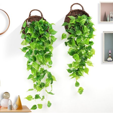 2 stk. kunstige hængeplanter 3,6 fod falsk efeu vin falsk efeu blad