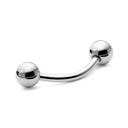 Barbell curvo con bolas de acero quirúrgico de 8 mm para hombres - Joyas para piercing en la oreja
