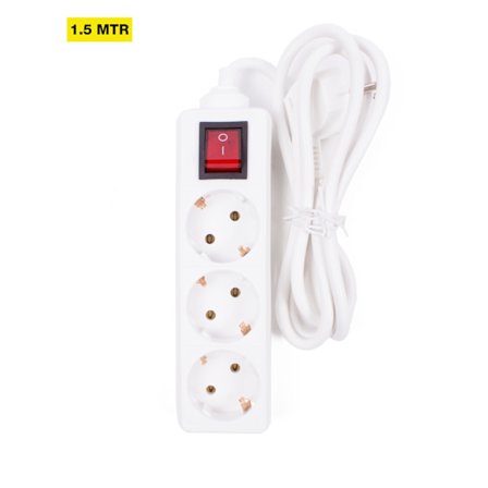 Grenuttak 3-veis med jord og strømbryter 1,5 m