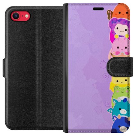 Yhteensopiva Lompakkokotelo Apple iPhone SE (2022) Tumma siluetti Jeesuksesta, jolla on orjantappurakruunu mustaa taustaa vasten, voimakkaassa kontras