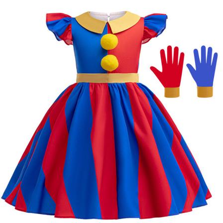 Cirkusdräkter Flickor Barn Film Clown Kostym Cosplay,Hallowen Party Outfits 120cm