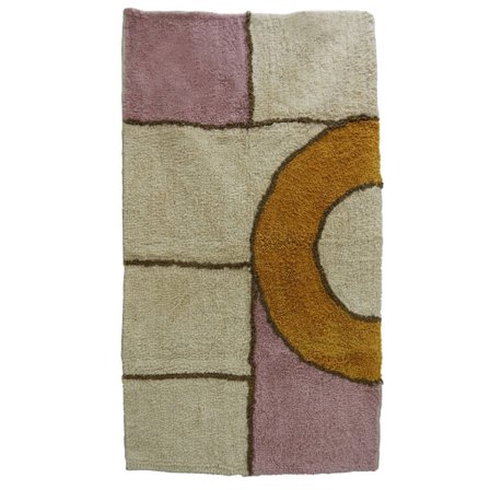 Geometrinen puuvillalattiamatto, 60x90cm, monivärinen