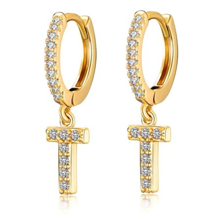 Hoopörhängen för kvinnor flickor 18K guldpläterad Dain