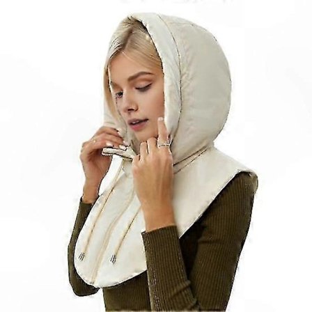 Yousheng Vinter Ultralett Dun Hette Hatt Jakke Hals Krage Glidelås Lukking Snøring Menn Varm Ring Skjerf Balaclava Hatt Jakke Skjerf Kort Tank Top