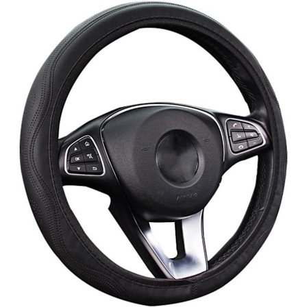 (Sort) 37-39cm Mikrofiber Læder Bilrat Betræk til Mo