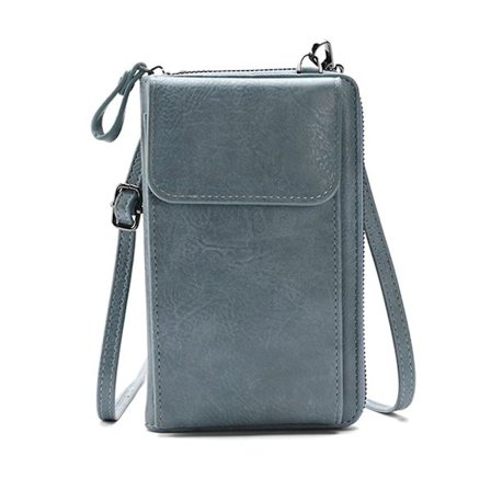 Clutch lommebok Crossbody skinnveske BLÅ