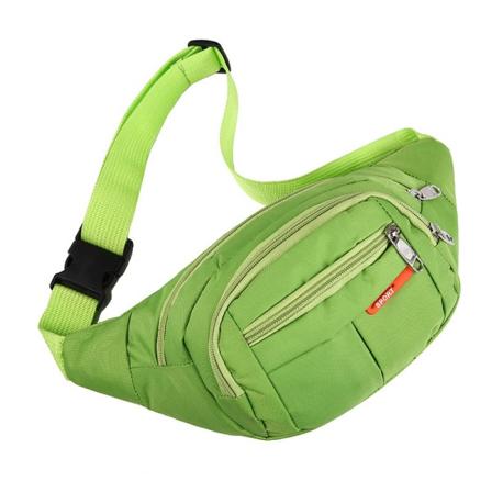 Fanny Pack Løpebelte Midjeveske Organizer Stor kapasitet Vanntett flerlags Green