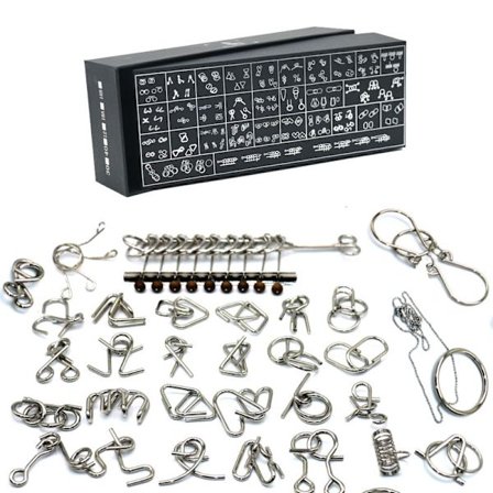 Metall Brain Teasers IQ Test Trasselsudd Puslespill Fidget Leker for Barn Tenåringer - Bursdager Bryllupsgjester Julegave