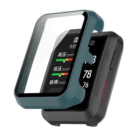 Huawei Watch D protective cover with tempered glass screen protector - Dark Green