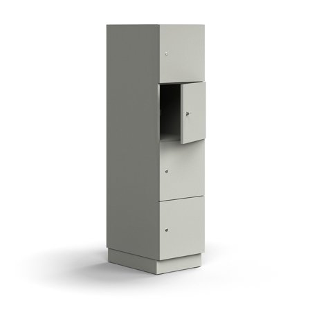 Schließfachschrank QBUS, 1641x400x570 mm, lichtgrau