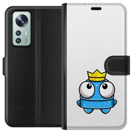 Kompatibel Tegnebogsetui til Xiaomi Xiaomi 12 Blå tegnet figur med krone og store øjne i legende kongelig stil