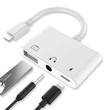 /EA/USB-äänisovitin valaistukseen, 3-in-1 USB-kamerasovitin