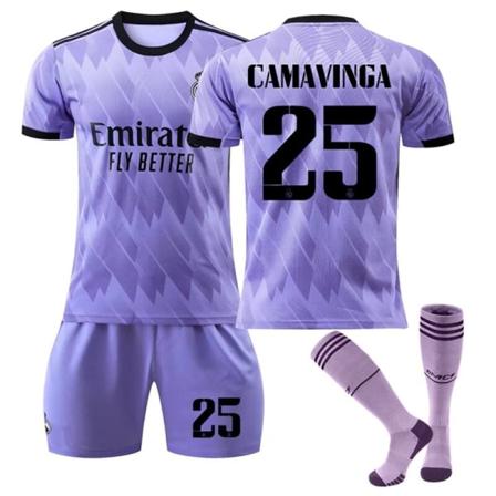22/23 Real-Madrid bortatröjor Barn Pojkar Fotbollssatser Träningsdräkt Sportkläder 22/23 rmd away #25 20