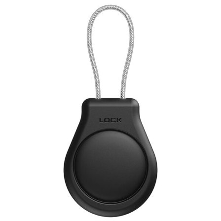 Nøkkelring med vanntett Airtag-holder - Svart