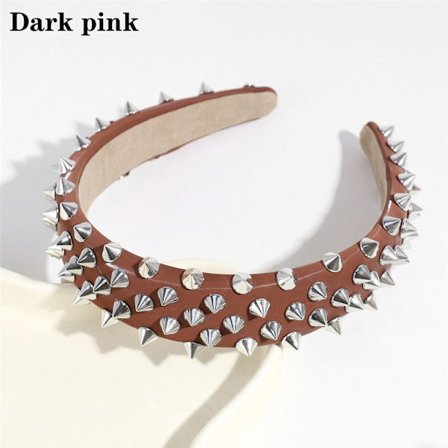 PU Hårband Bred Pannband MÖRKROSA