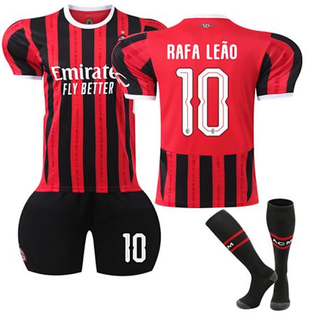 AC Milan Hjemmebane Champions League-drakt 2024-2025, versjon for barn, med nummer 10 R. Leão Adult L
