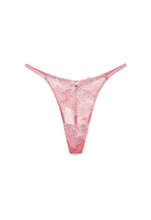 NA-KD - Tanga med blomsterbroderi - Truser - Rosa - S