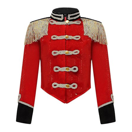 Pige Kostume til Piger - Cirkus Direktør Cosplay Kostume til Halloween Fest, Stående Krave, Langærmet Top, Frynser, Tassel Epaulet Jakke
