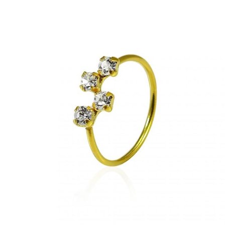 Piercing ring 8 mmi 925 Sterling Silver med Vita kloinfattade CZ