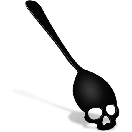 Hodeskalle Sukkerskje 304 Rustfritt Stål Teskje, Kaffe og Te Røre Skje, Sterk og Holdbar, Skje Trygg og Holdbar