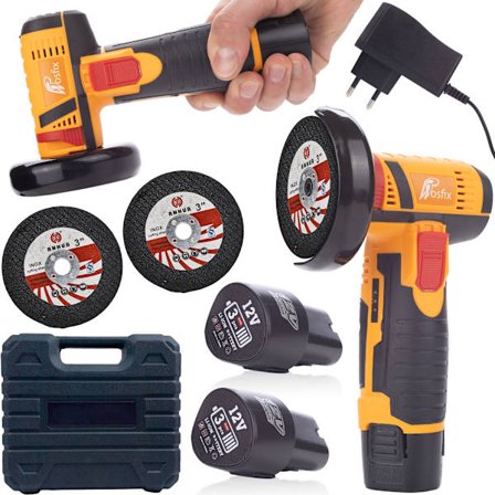 Mini Vinkelsliber Blue Bird 12V MBB12V – Trådløs | 2 Batterier, Lader, 2 Skiver | 76 Mm | 19500 Rpm