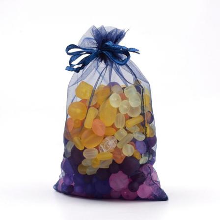 10 st Stora Marin Blå organza påsar c.a 13x18 cm.