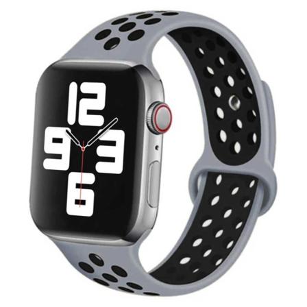Apple Watch 42/44/45/49 Yhteensopiva rannekoru silikoniurheilu rannekoru harmaa musta harmaa