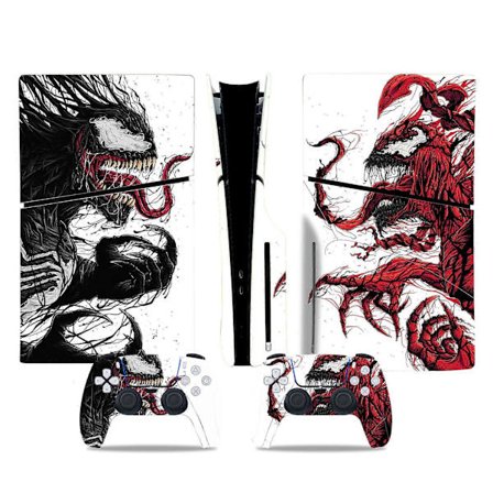 Play Station 5 Slim Selvklebende Folie PS5 SLIM Marvel Superhelter CD Drive Edition Klistremerke Kult Dekorativt Klistremerke (Venom02,Disk)