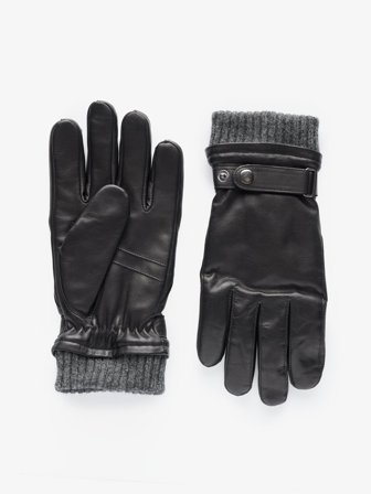 John Henric Men's Schwarze Lederhandschuhe Size 9