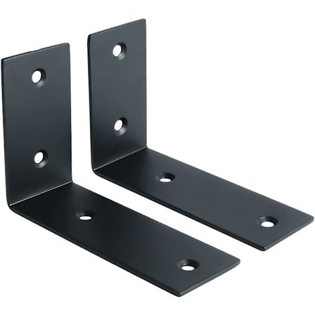 Förlängningshylla Fäste Glas/Trä Väggmonterad Justerbar Hylla Vinkel Fäste Med Skruvar, Rostfritt Stål Matt Svart Finish, 2 st