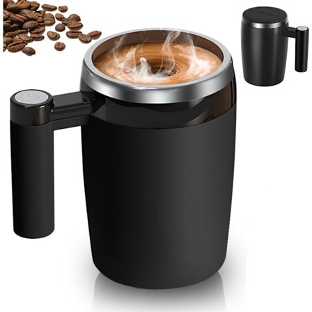 ING Kopvarmer, 400 ml Magnetisk Automatisk Elektrisk Kaffekrus i Rustfrit Stål til Hjemmet, Kontoret, Rejser, Kaffe, Mælk, Varm Chokolade, Kakao 