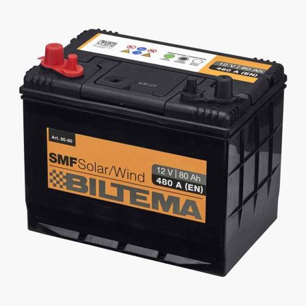 Fritidsbatteri 12 V 80 Ah - Biltema