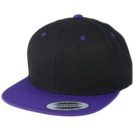 Yupoong - Svart snapback Keps - Black/Purple Snapback @ Hatstore