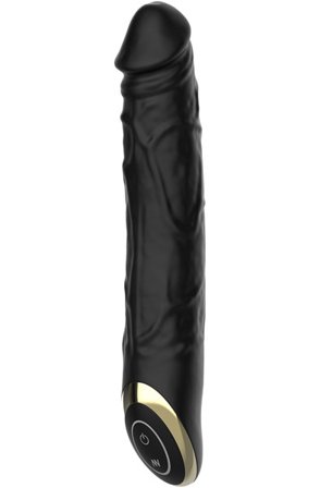 Realistischer Vibrationsdildo Schwarz 21 cm