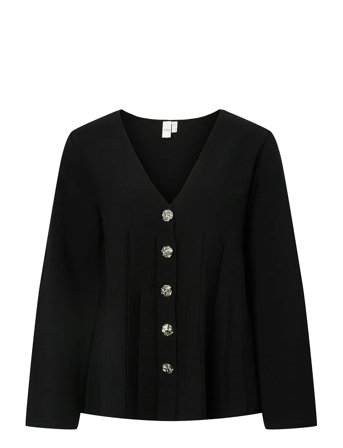 Yasmikla Ls Knit Cardigan S. Noos Black YAS