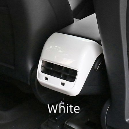 För Tesla Model 3 Y 2021 2022 Bil Interiör Bakre Luftutsläppsskydd Bakre Avgasventilskydd Tesla Model Y Tillbehör Vit