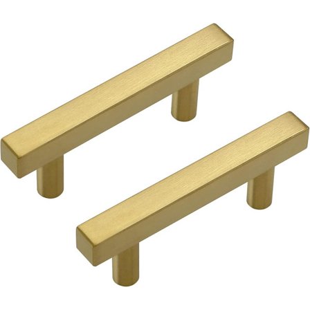 10 stk. 64 mm gull kjøkkenskap håndtak, skuffetrekk i rustfritt stål for garderober, bad