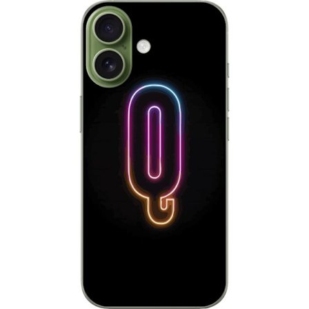Kompatibelt Mobildeksel til Apple Apple iPhone 17 Minimalistisk neonbokstav Q i skinnende farger mot mørk bakgrunn