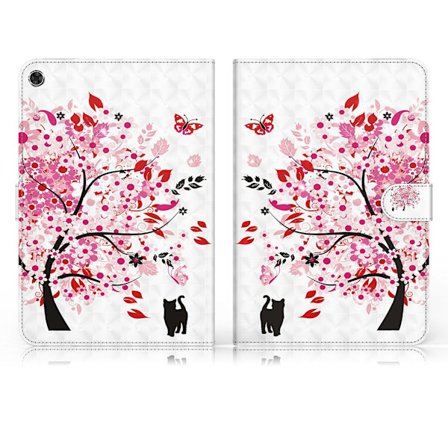 Lenovo Tab M10 FHD Plus mønstret flipomslag i læder - Blomstertræ