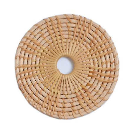 Rund Naturlig Rattanbricka Underlägg för Kök Dekoration, 10cm